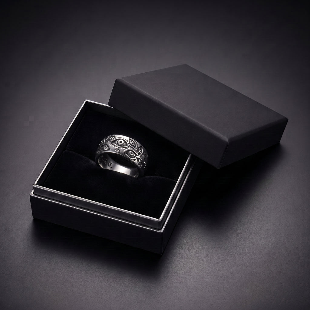 Anime Rings Ryomen Sukuna Cosplay Black Dead Eye Unisex Ring Prop Jewelry Outfits Gift Accessories Wholesale
