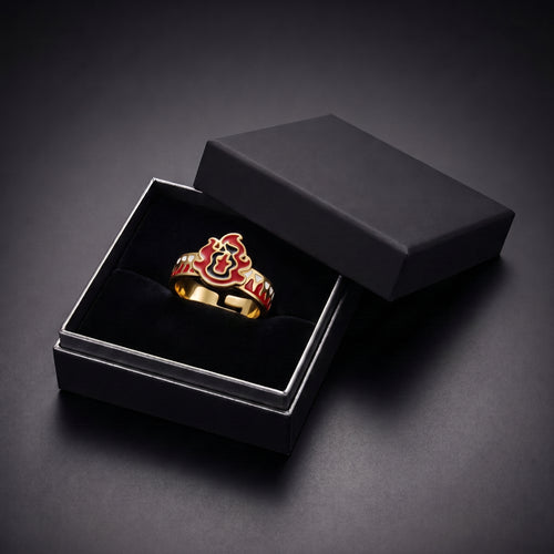 Anime Demon Slayer Ring Kimetsu No Yaiba Kamado Tanjirou Inspired Adjustable Ring for Fans Cosplay Props Jewelry Gift