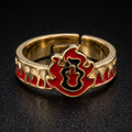 Anime Demon Slayer Ring Kimetsu No Yaiba Kamado Tanjirou Inspired Adjustable Ring for Fans Cosplay Props Jewelry Gift