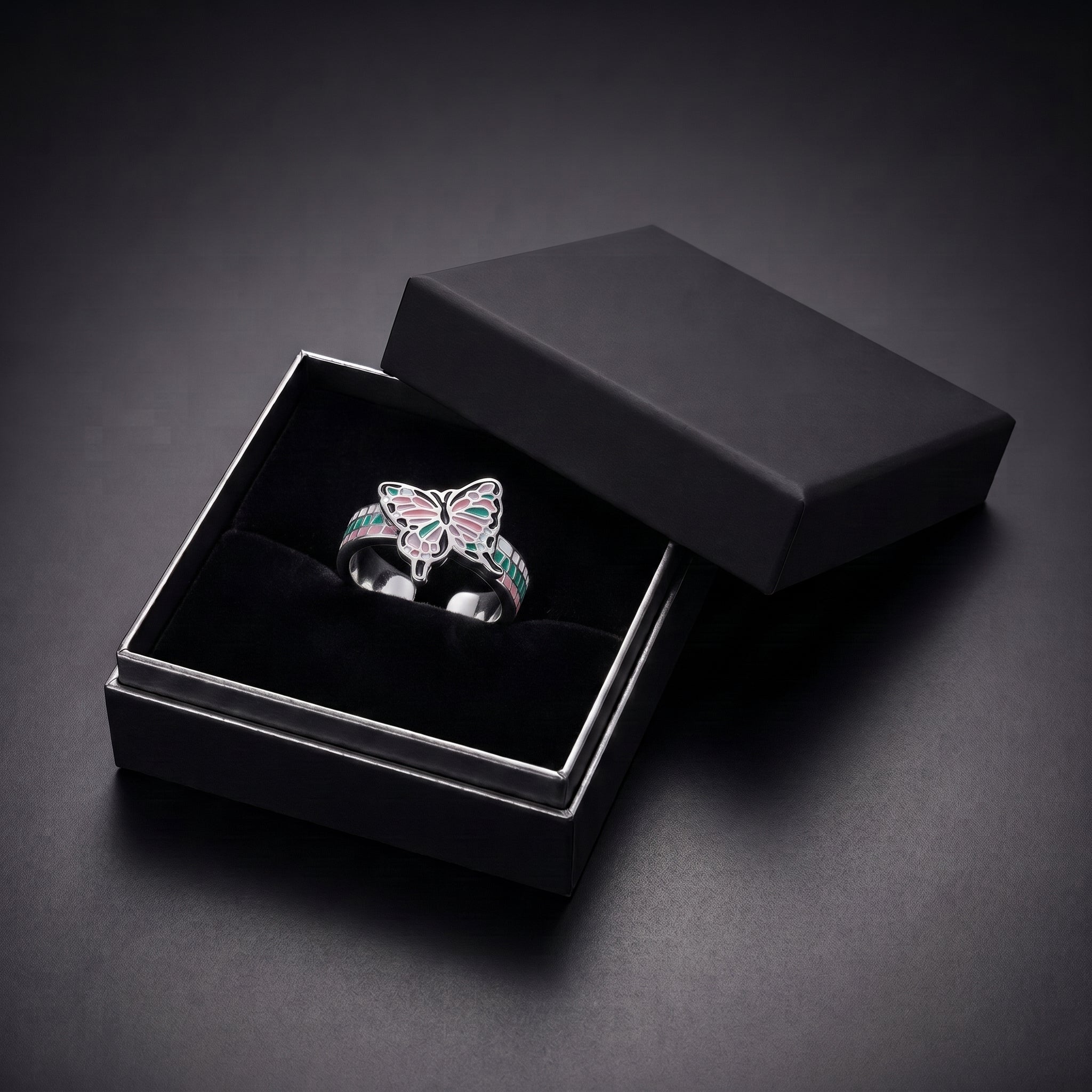 Anime Demon Slayer Ring Kimetsu No Yaiba Kamado Tanjirou Inspired Adjustable Ring for Fans Cosplay Props Jewelry Gift