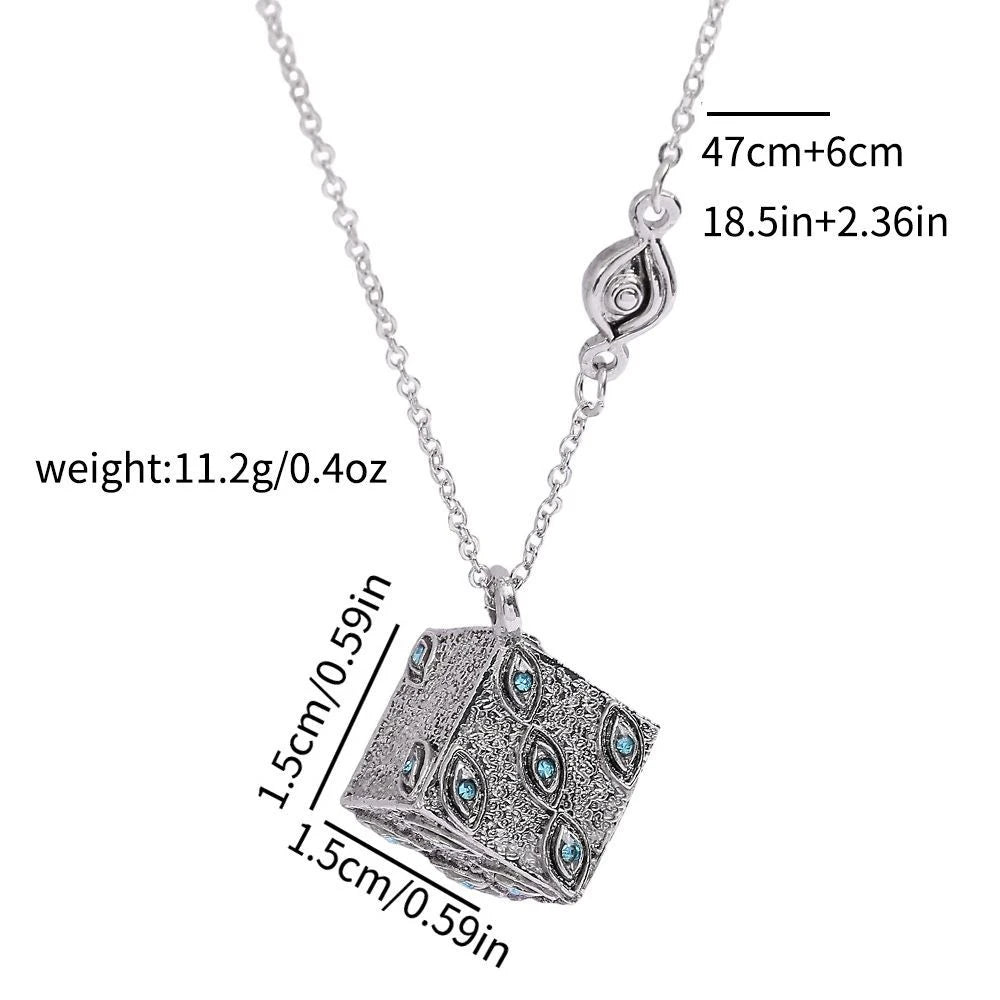 Jujutsu Kaisen Gojo Satoru Eye Dice Pendant Necklace - Anime Metal Cube Charm Jewelry Accessory 